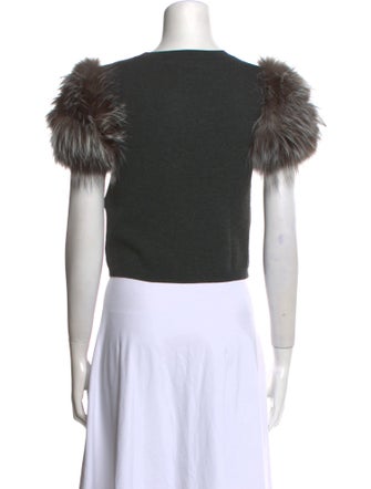 Alice + Olivia Crew Neck Short Sleeve Crop Top