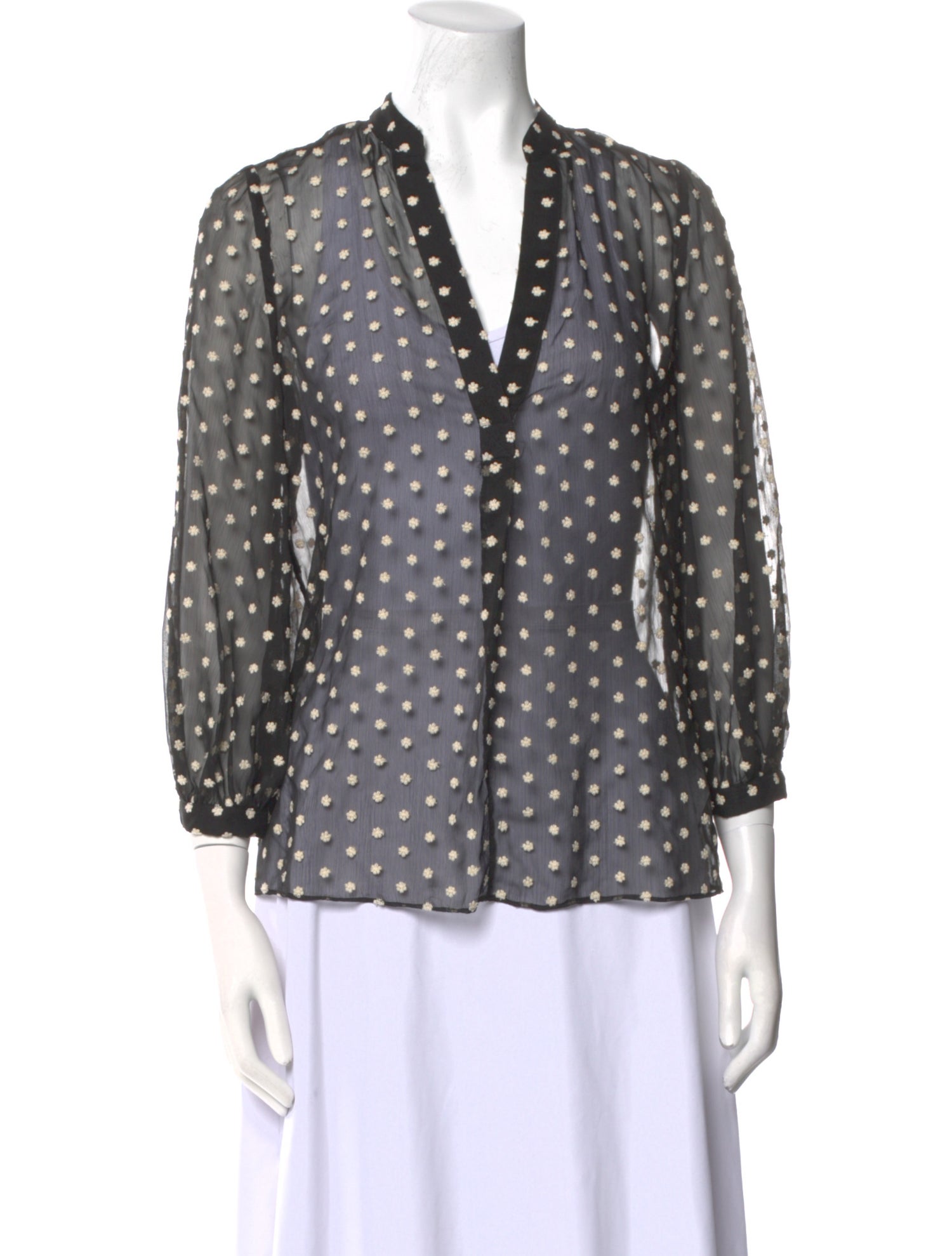 Alice + Olivia Floral Print V-Neck Blouse