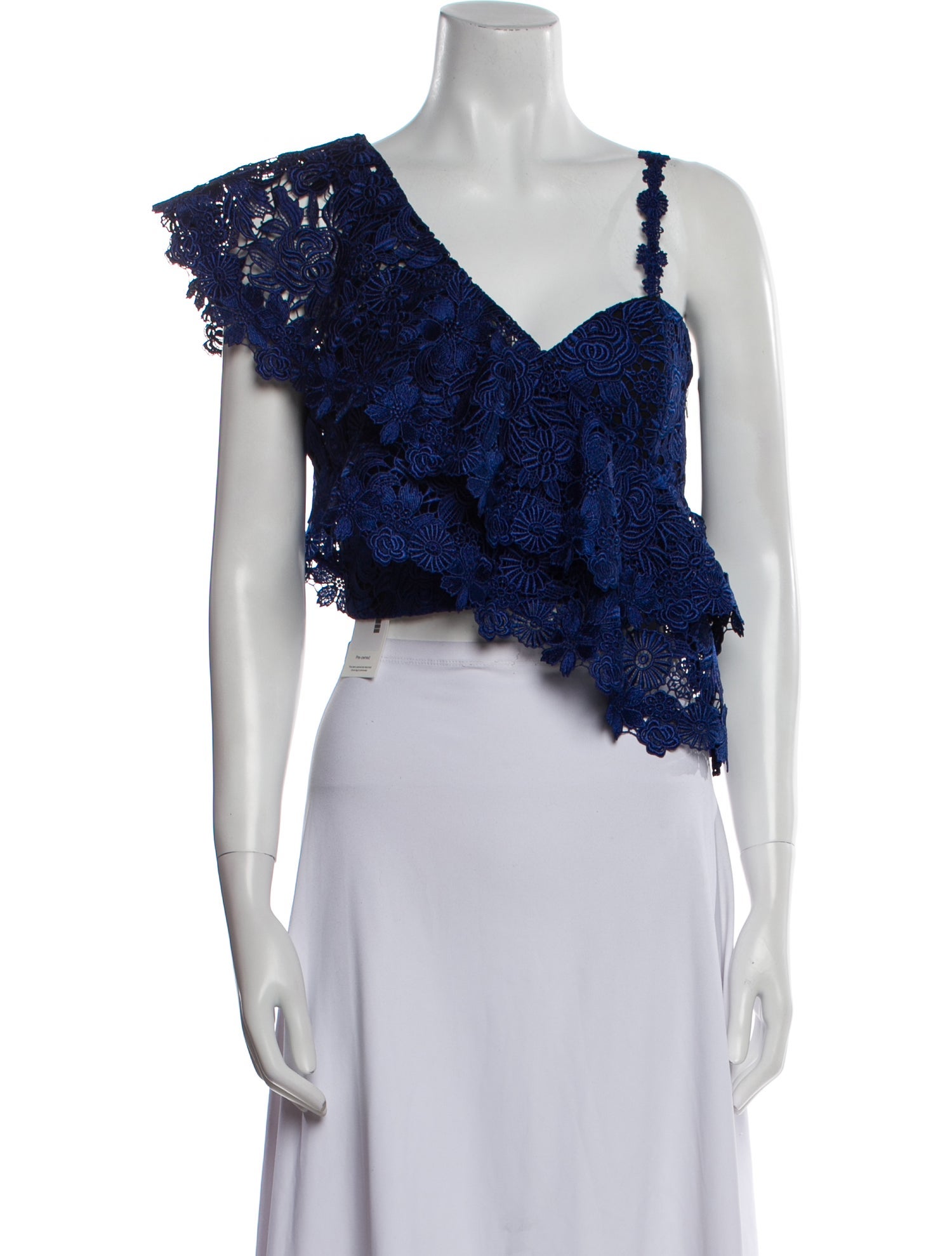 Alice + Olivia Lace Pattern V-Neck Crop Top