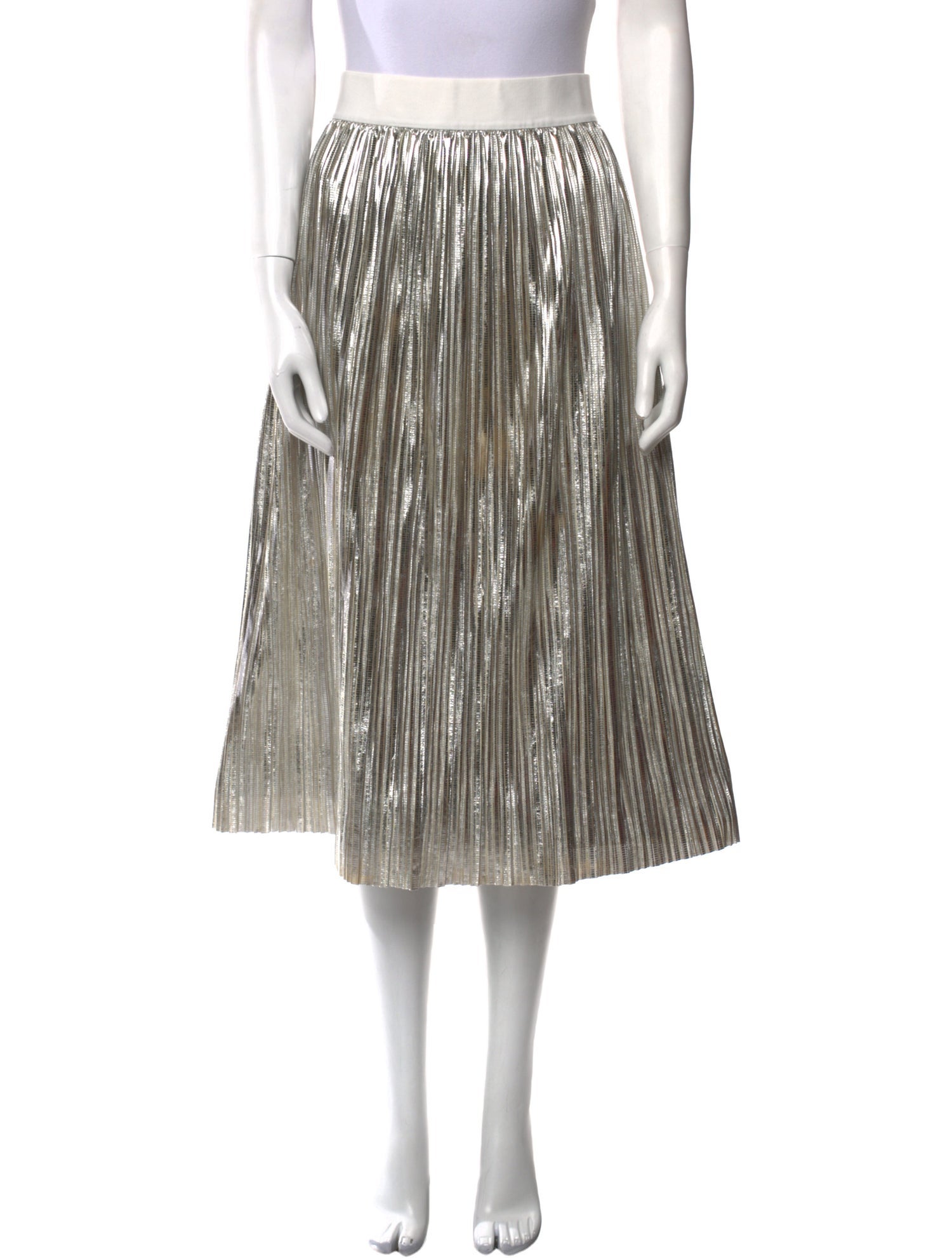 Alice + Olivia Pleated Accents Midi Length Skirt