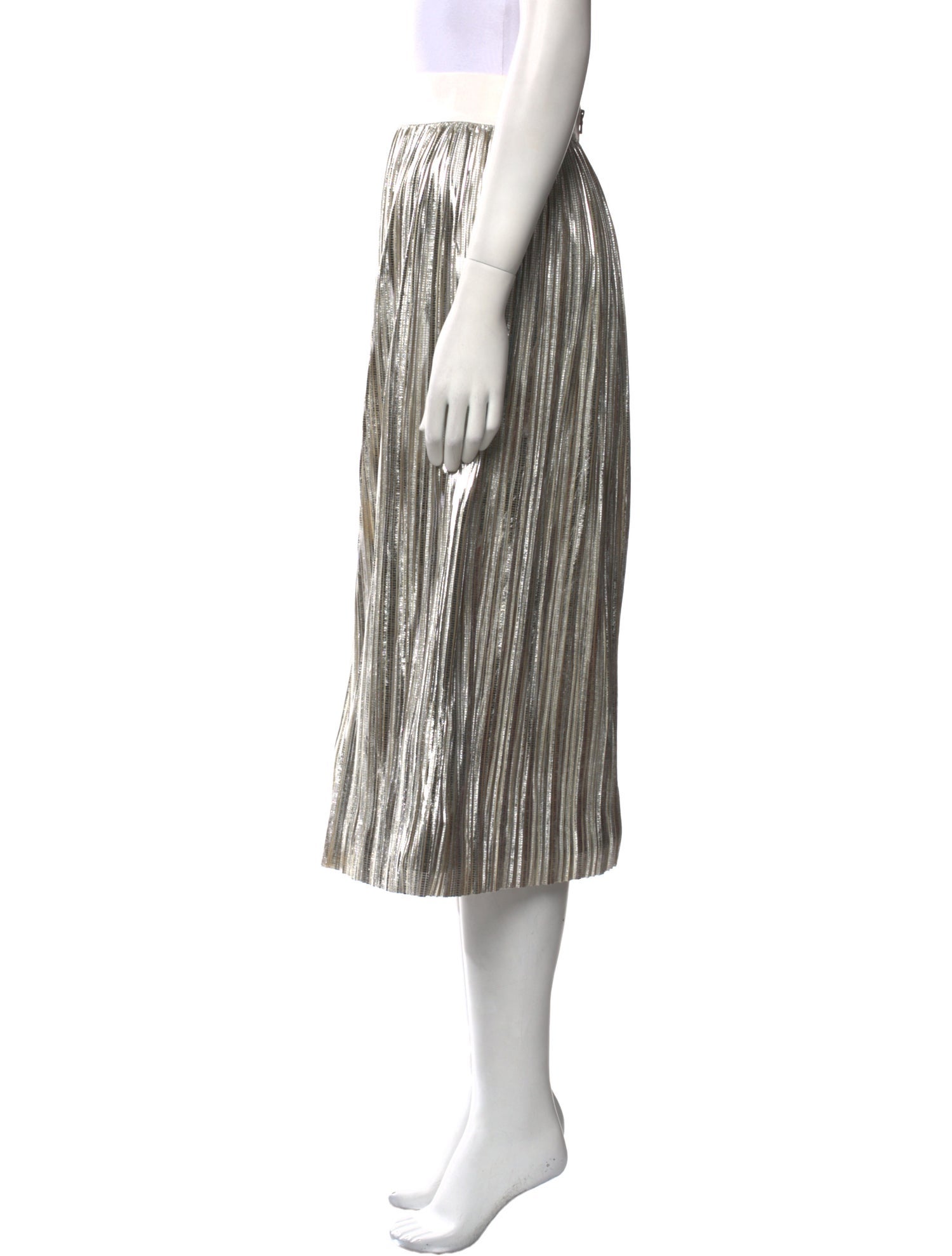 Alice + Olivia Pleated Accents Midi Length Skirt