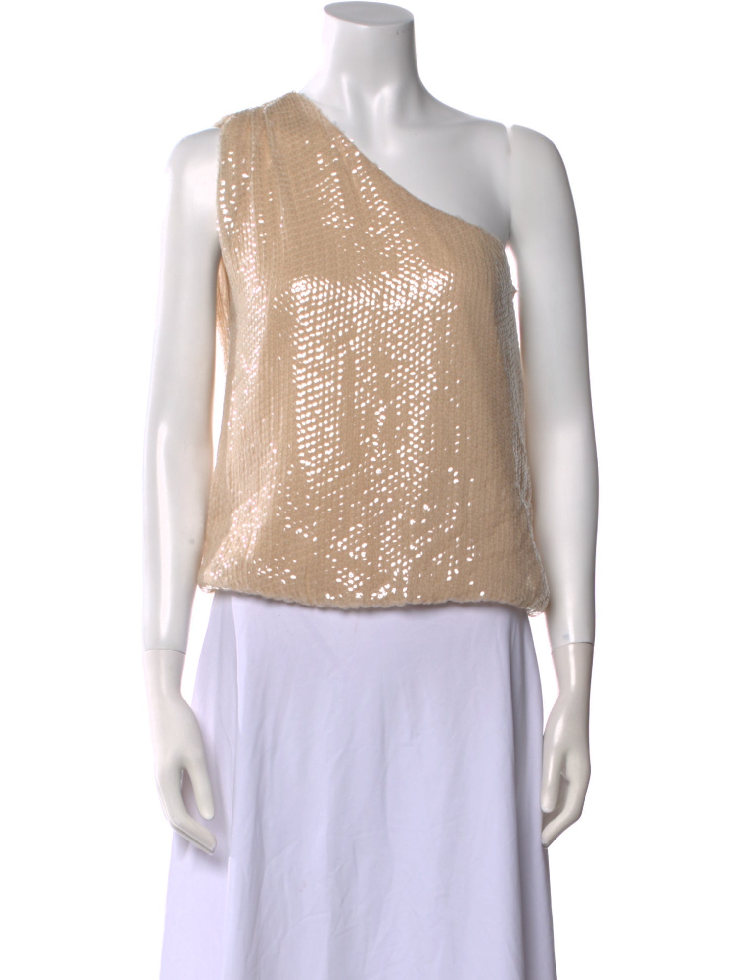 Alice + Olivia Silk One-Shoulder Crop Top w/ Tags