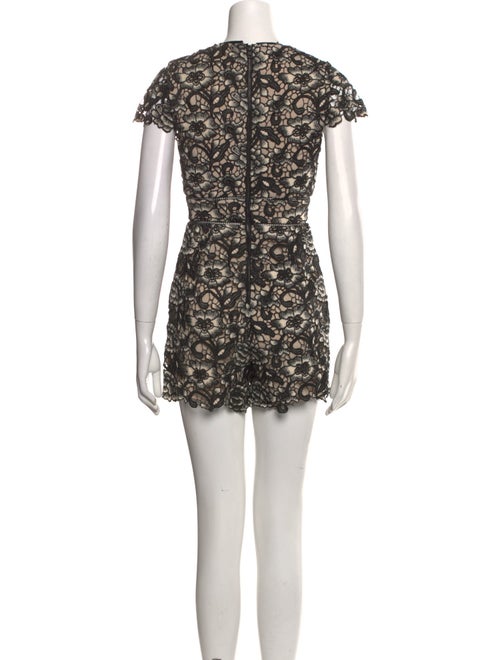 Alice + Olivia Lace Pattern V-Neck Romper