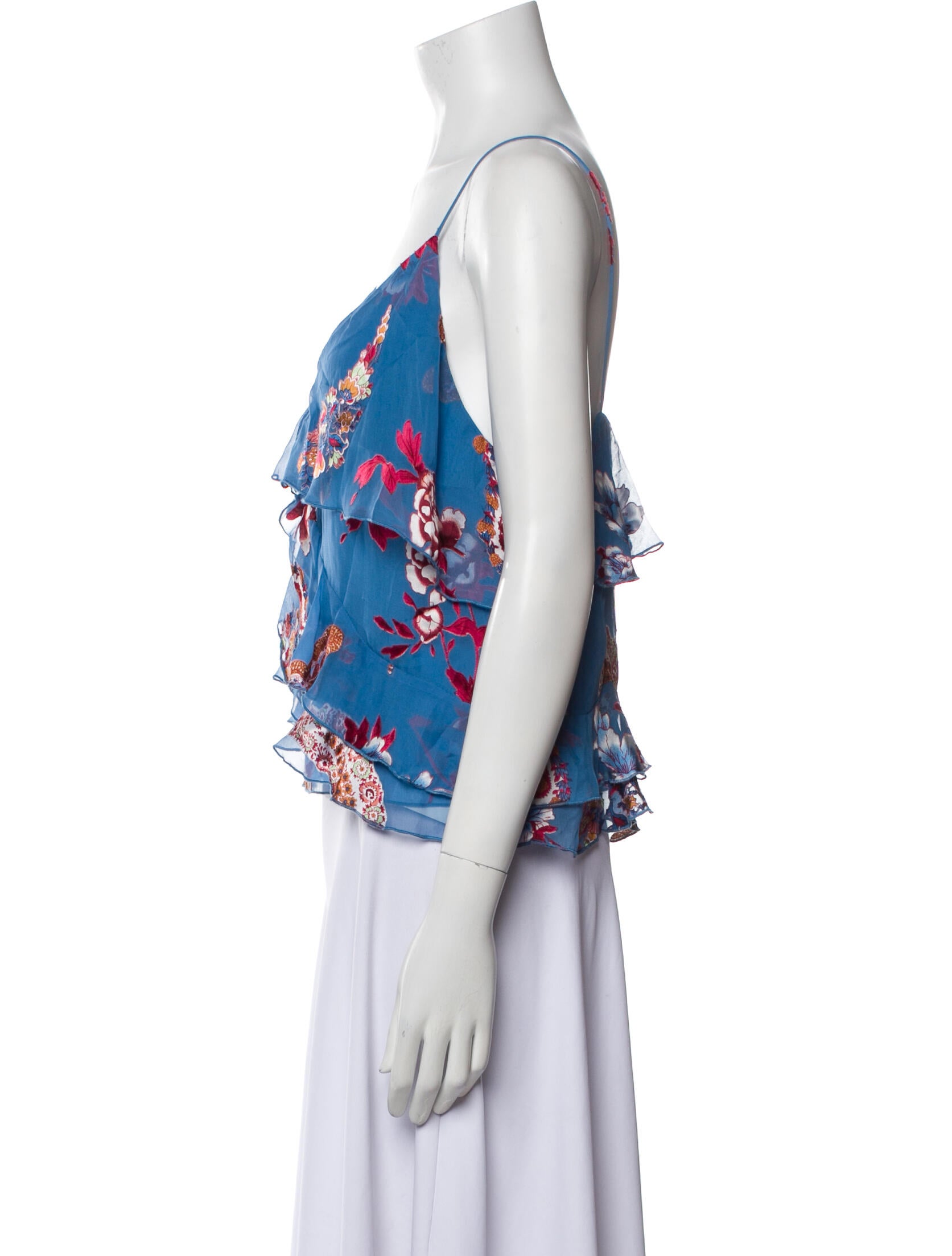 Alice + Olivia Floral Print V-Neck Crop Top