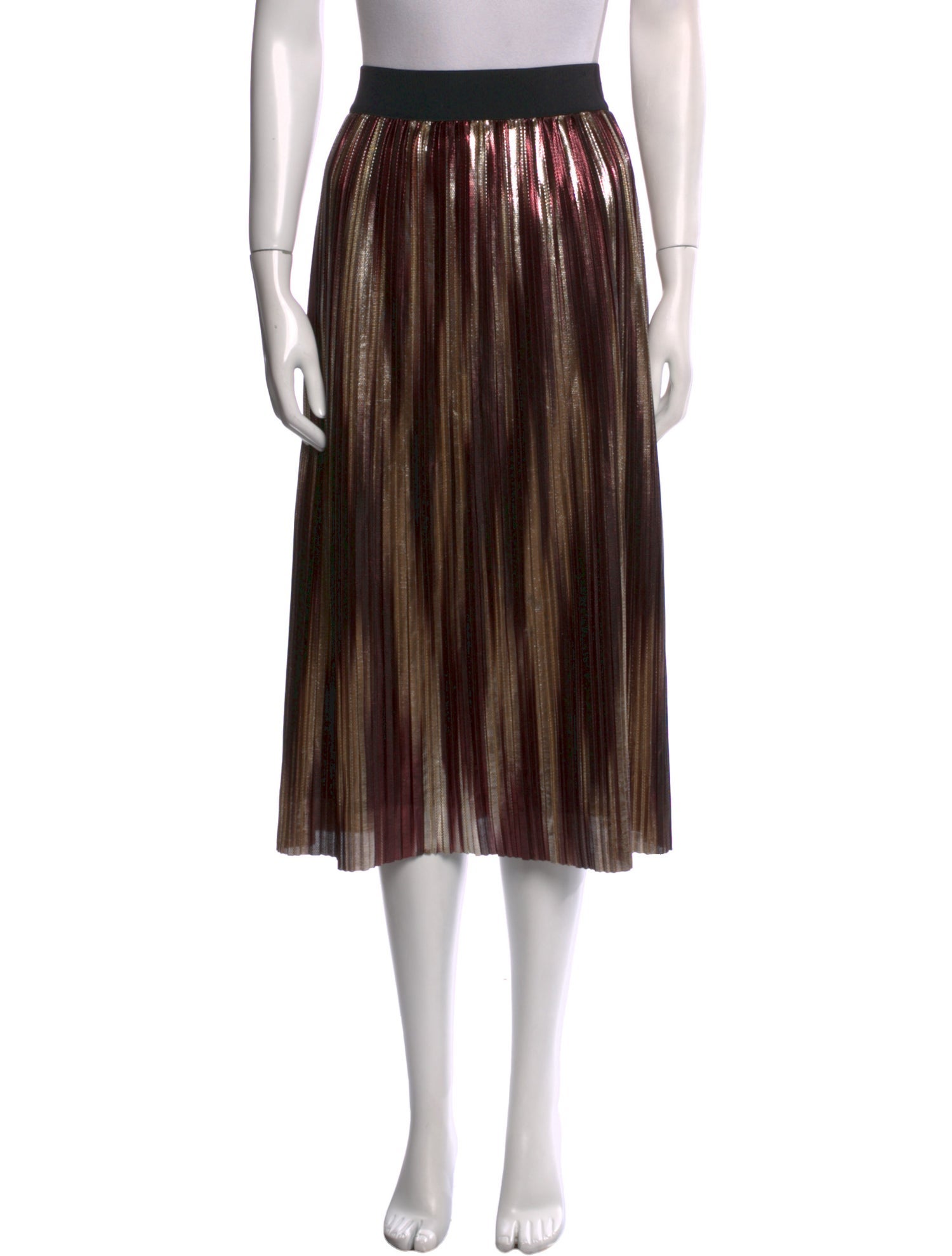 Alice + Olivia Pleated Accents Midi Length Skirt