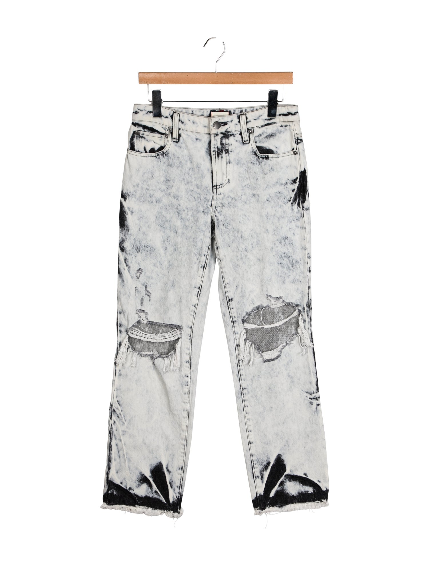 Alice + Olivia Mid-Rise Straight Leg Jeans