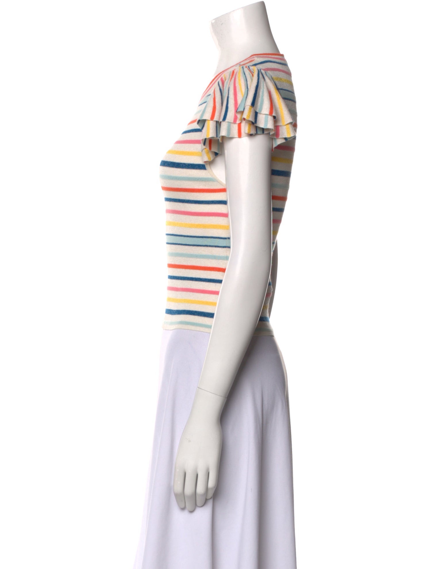 Alice + Olivia Striped Scoop Neck T-Shirt