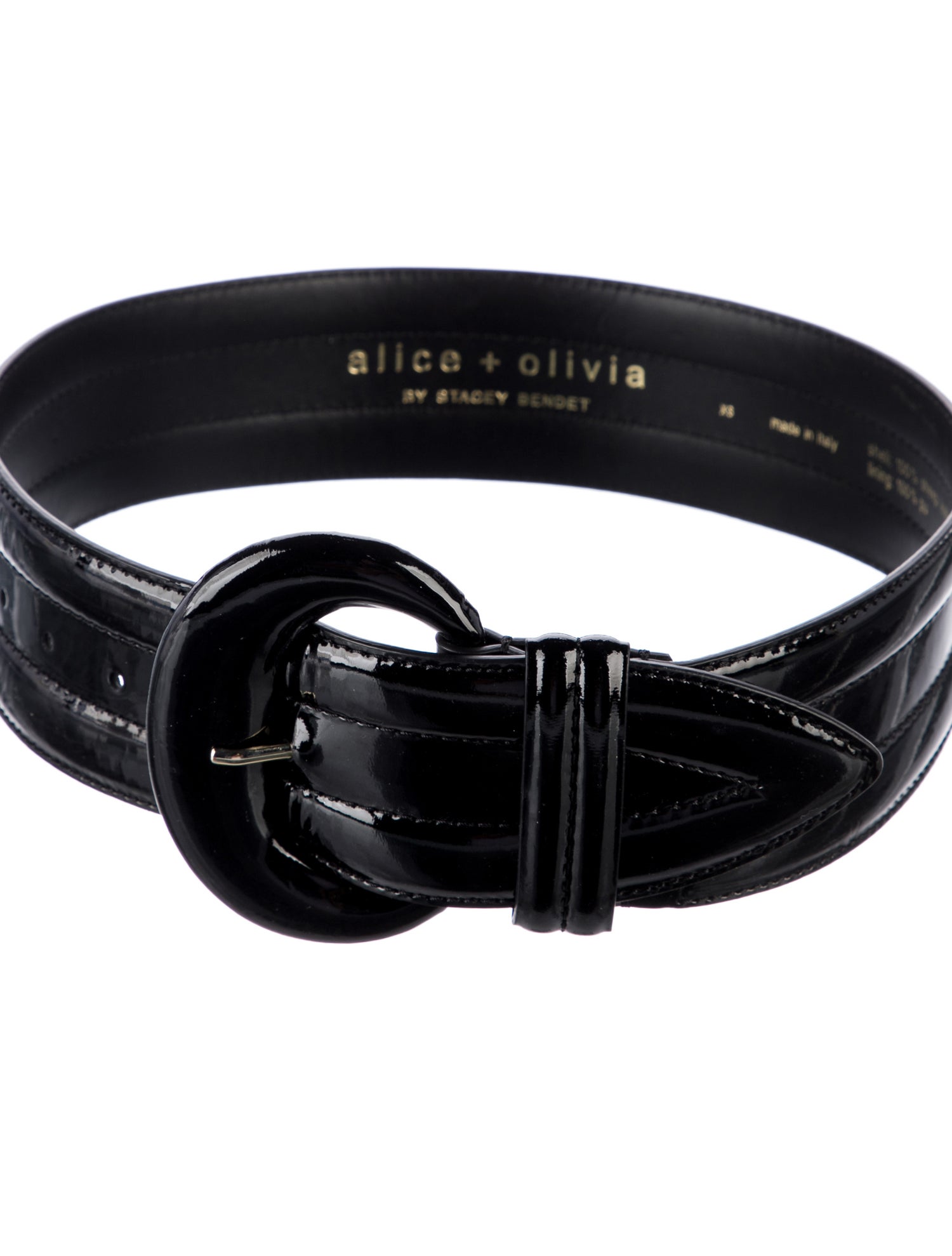 Alice + Olivia Wide Patent Leather Waist Belt