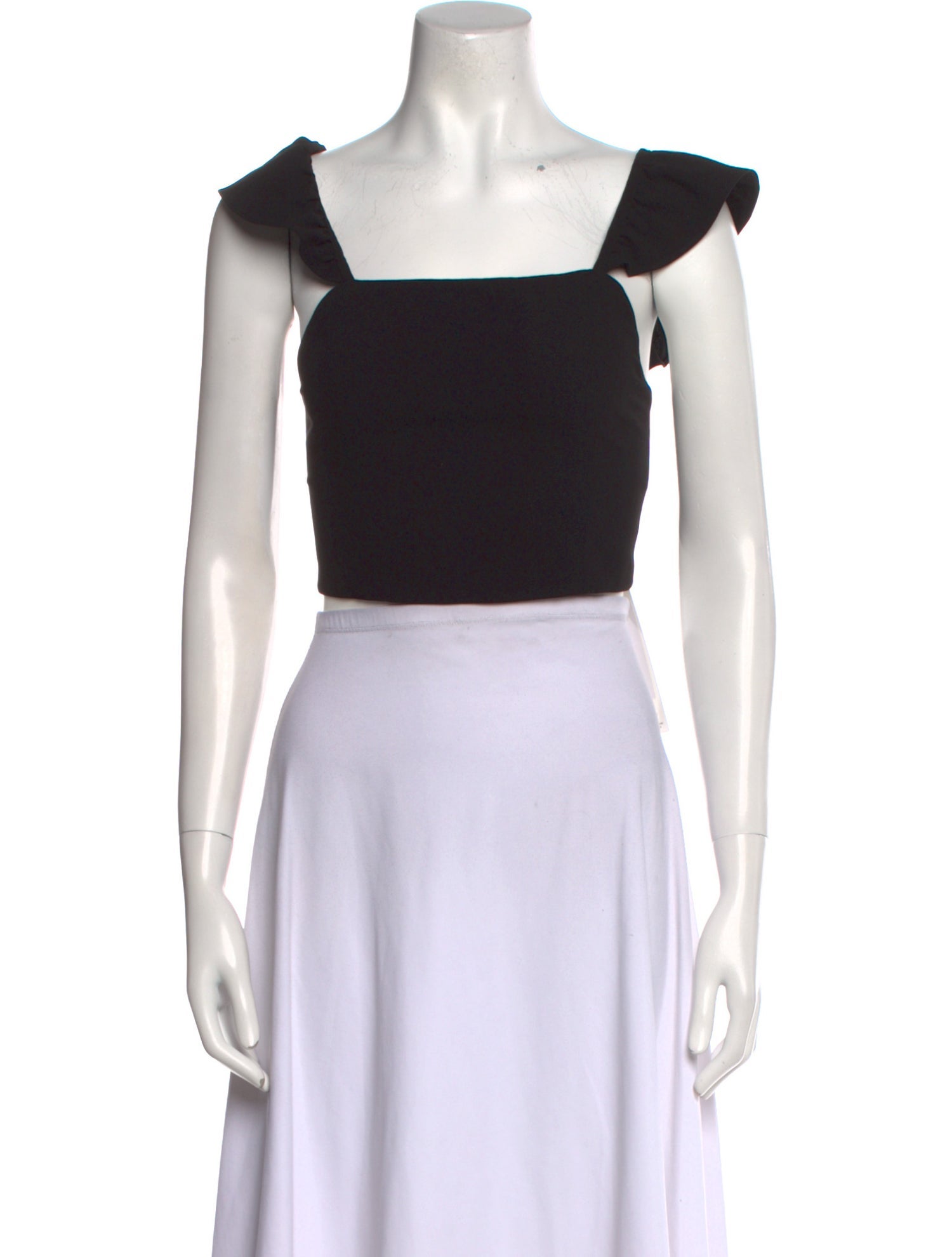 Alice + Olivia Square Neckline Short Sleeve Crop Top