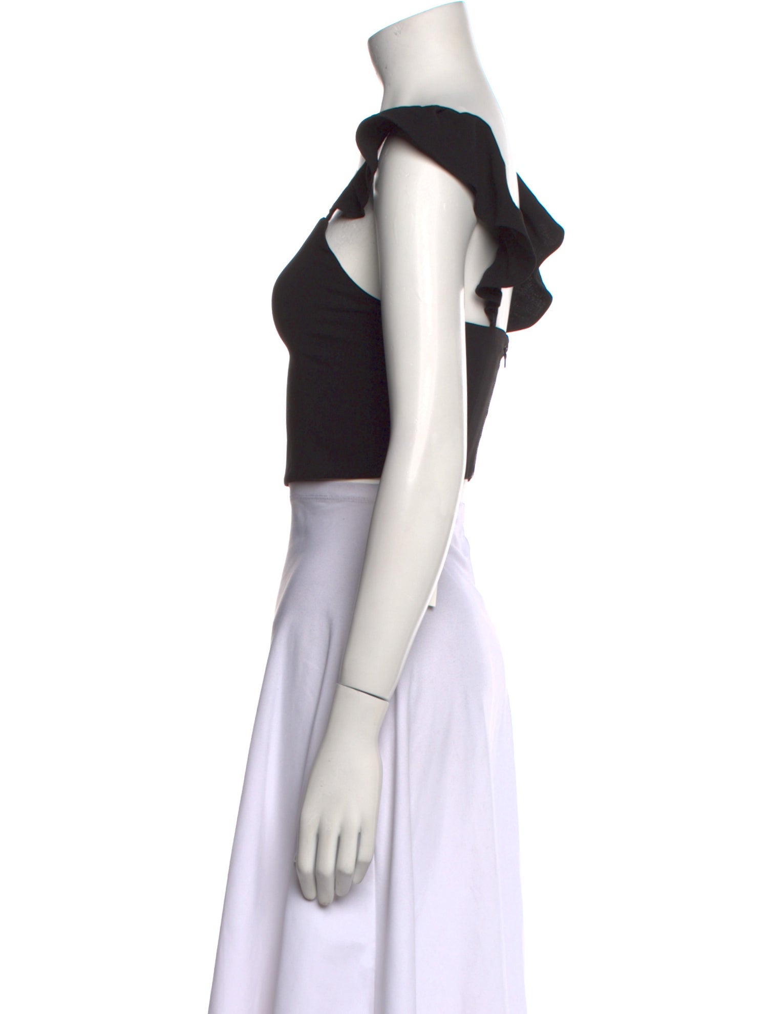 Alice + Olivia Square Neckline Short Sleeve Crop Top