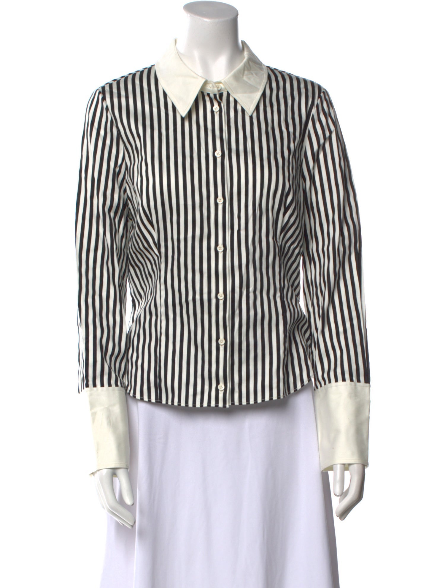 Alice + Olivia Striped Long Sleeve Button-Up Top