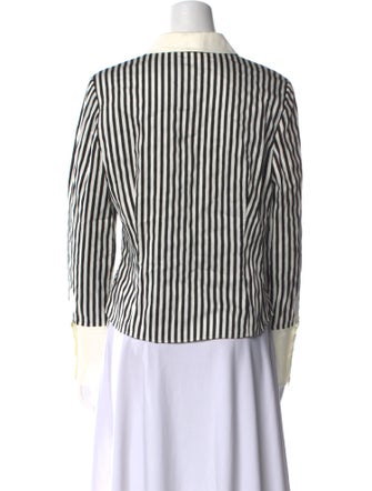 Alice + Olivia Striped Long Sleeve Button-Up Top