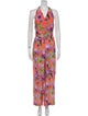 Alice + Olivia Floral Print V-Neck Jumpsuit