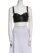 Alice + Olivia Lamb Leather Square Neckline Crop Top