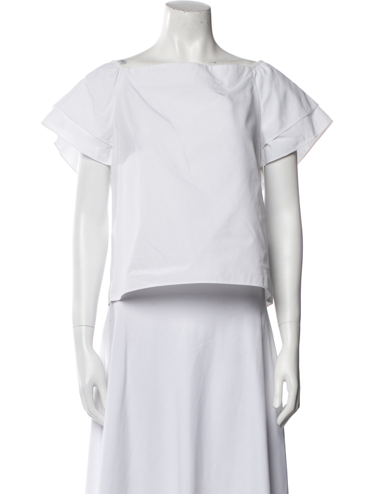 Alice + Olivia Bateau Neckline Short Sleeve Crop Top