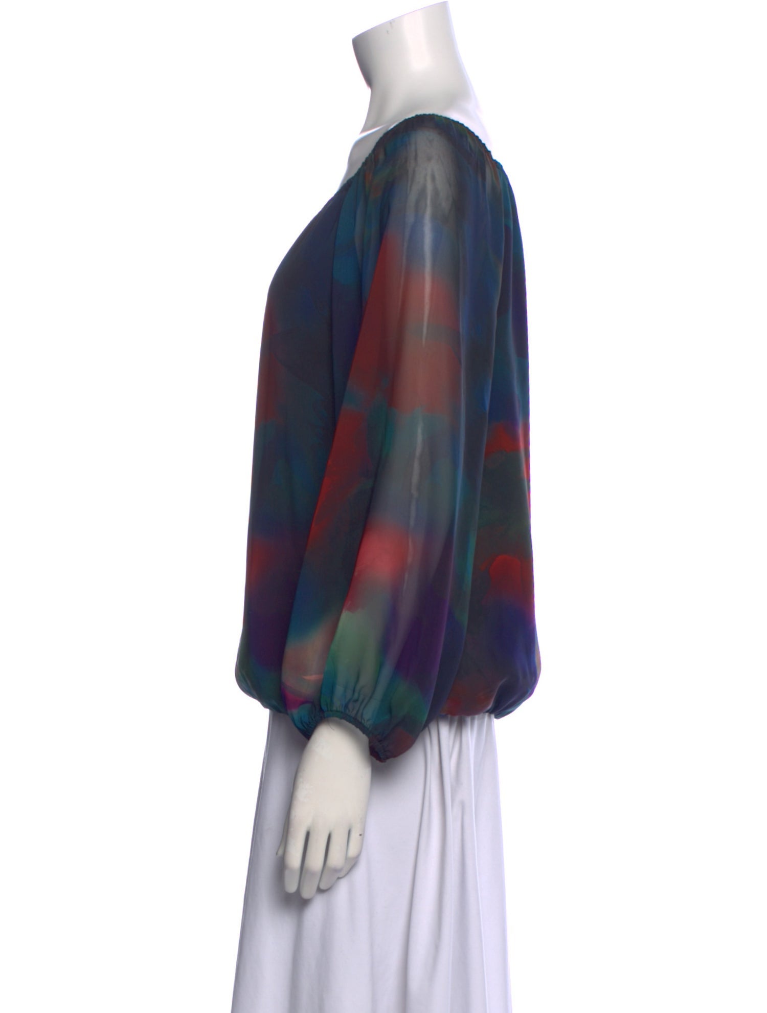 Alice + Olivia Tie-Dye Print Scoop Neck Blouse