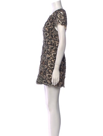 Alice + Olivia Lace Pattern V-Neck Romper