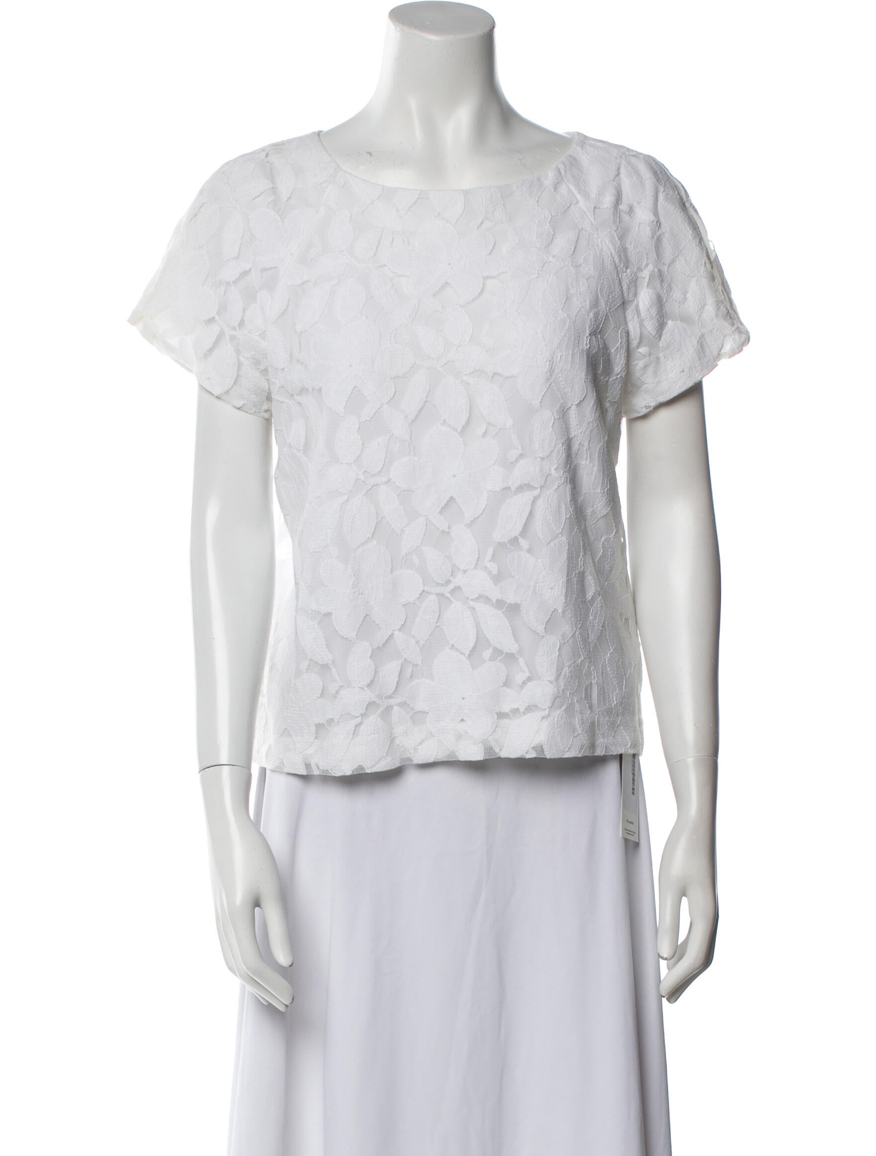 Alice + Olivia Bateau Neckline Short Sleeve Top