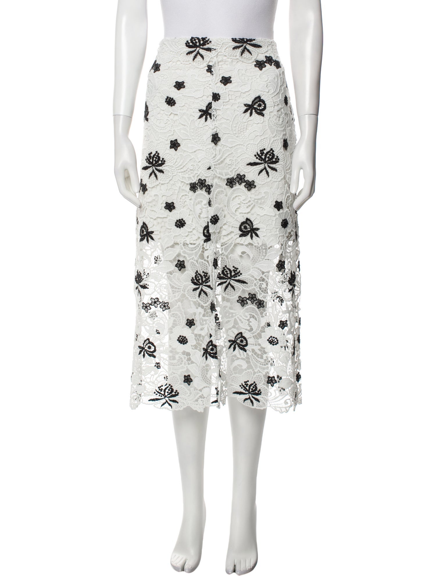 Alice + Olivia Lace Pattern Midi Length Skirt