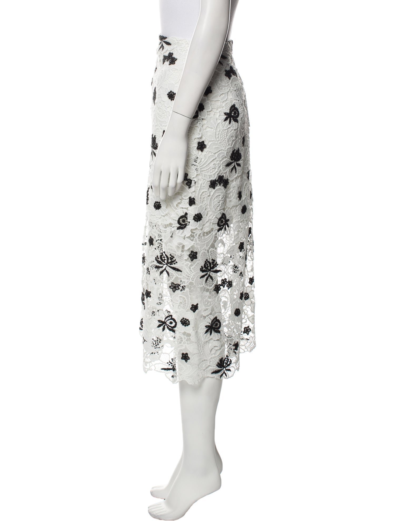 Alice + Olivia Lace Pattern Midi Length Skirt