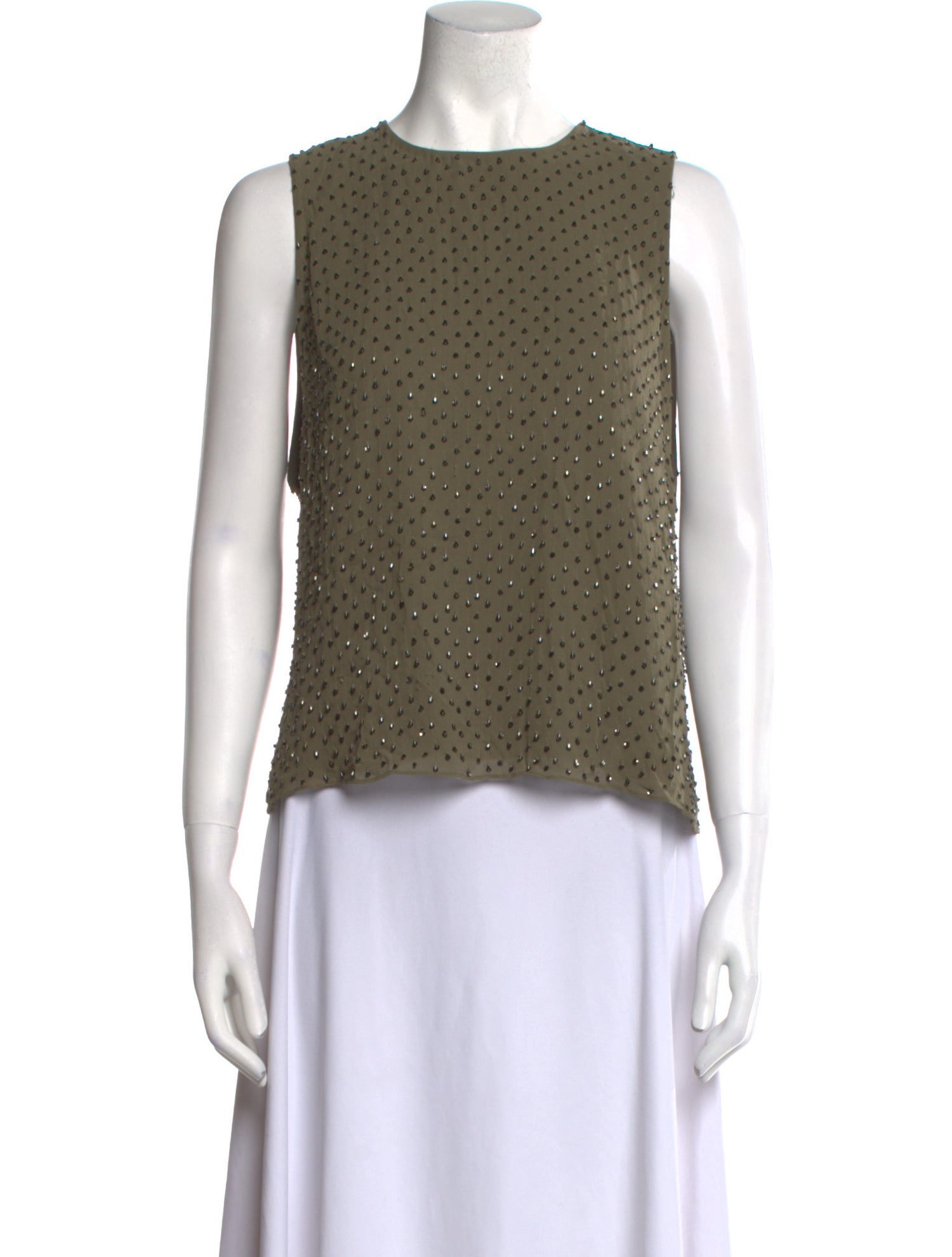 Alice + Olivia Crew Neck Sleeveless Top