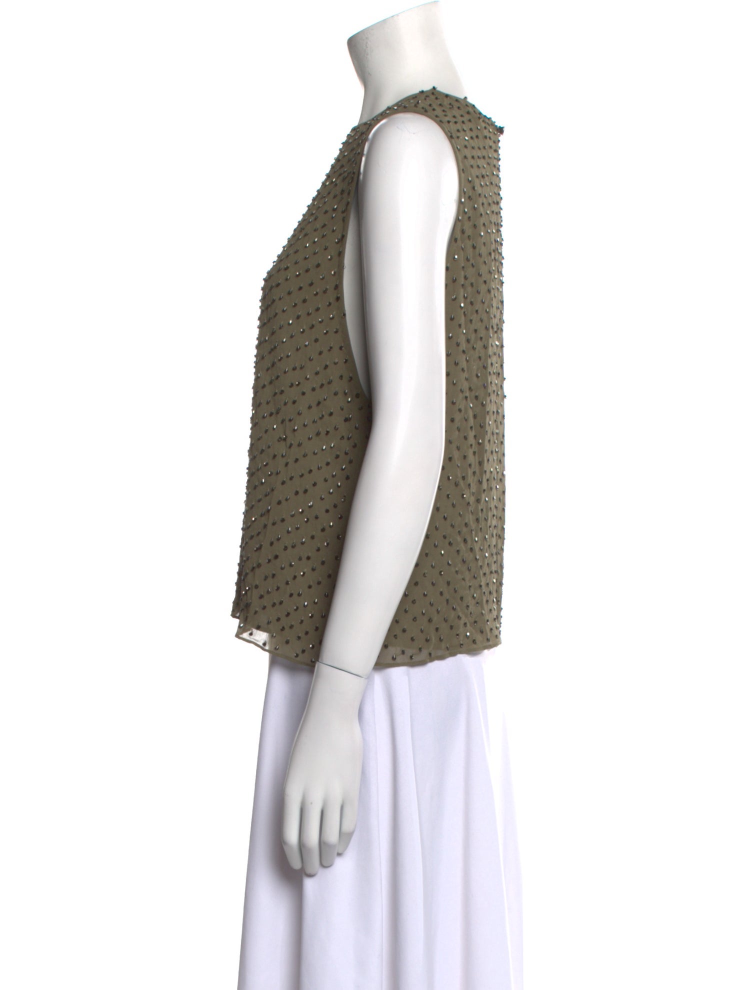 Alice + Olivia Crew Neck Sleeveless Top