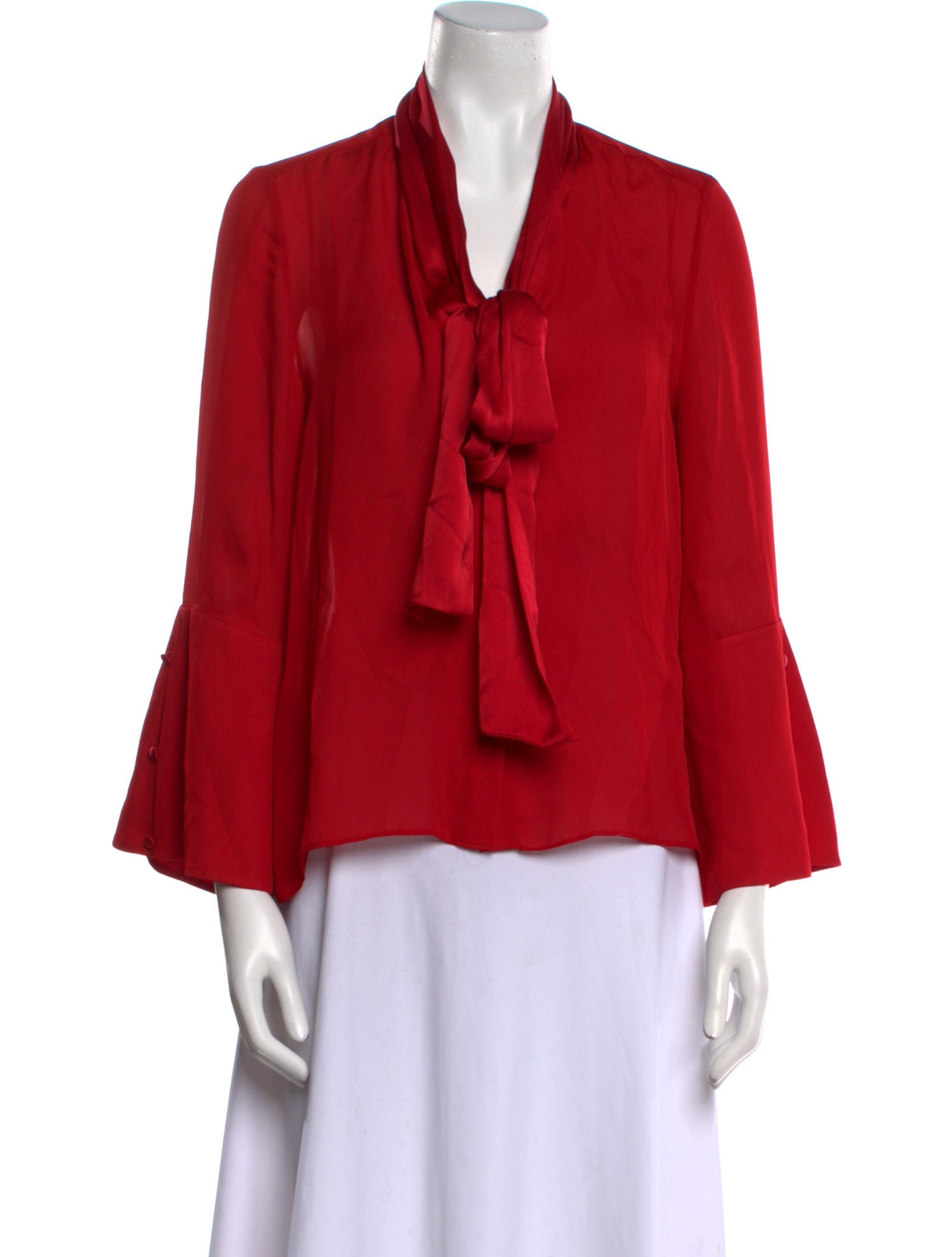 Alice + Olivia Silk Tie Neck Blouse