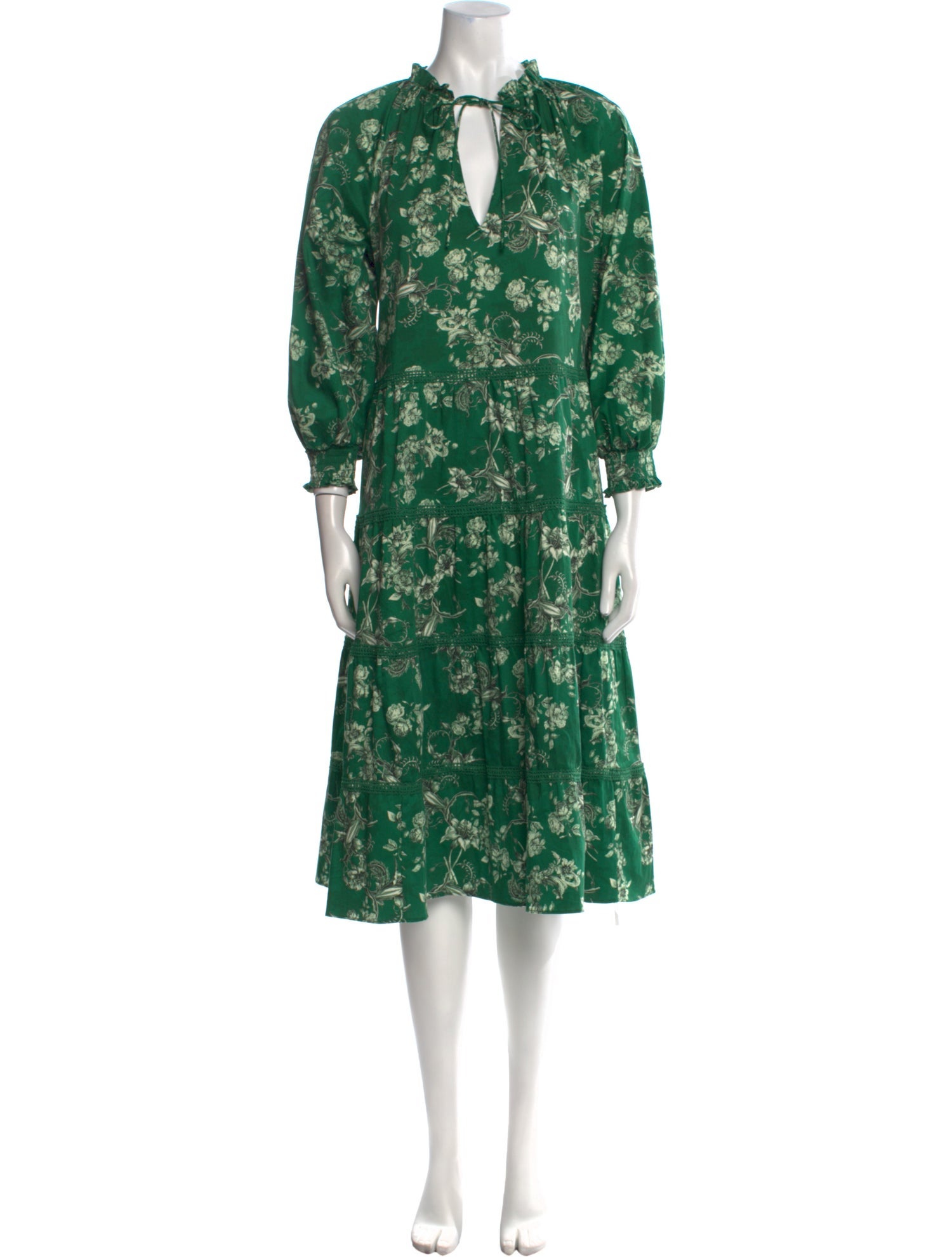 Alice + Olivia Floral Print Midi Length Dress