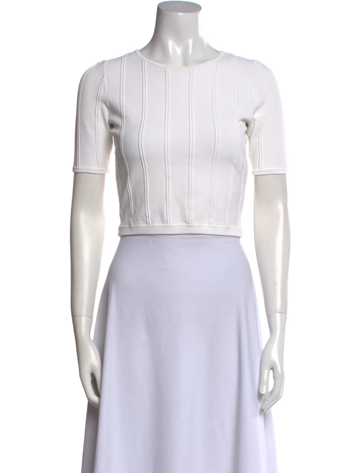 Alice + Olivia Crew Neck Short Sleeve Crop Top