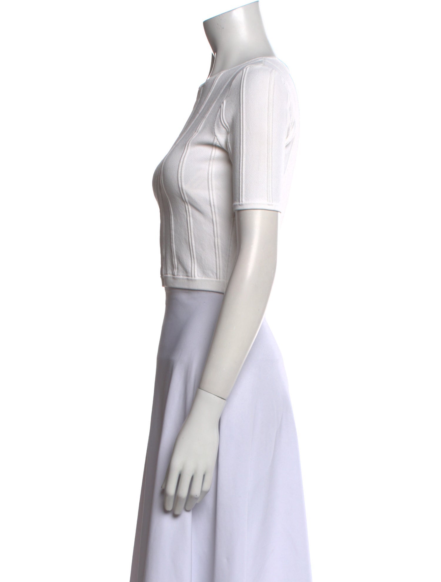 Alice + Olivia Crew Neck Short Sleeve Crop Top