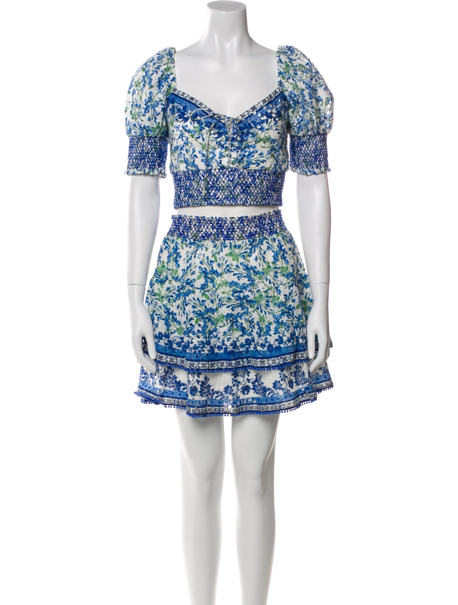 Alice + Olivia Printed Ruffle Embellishment Skirt Set