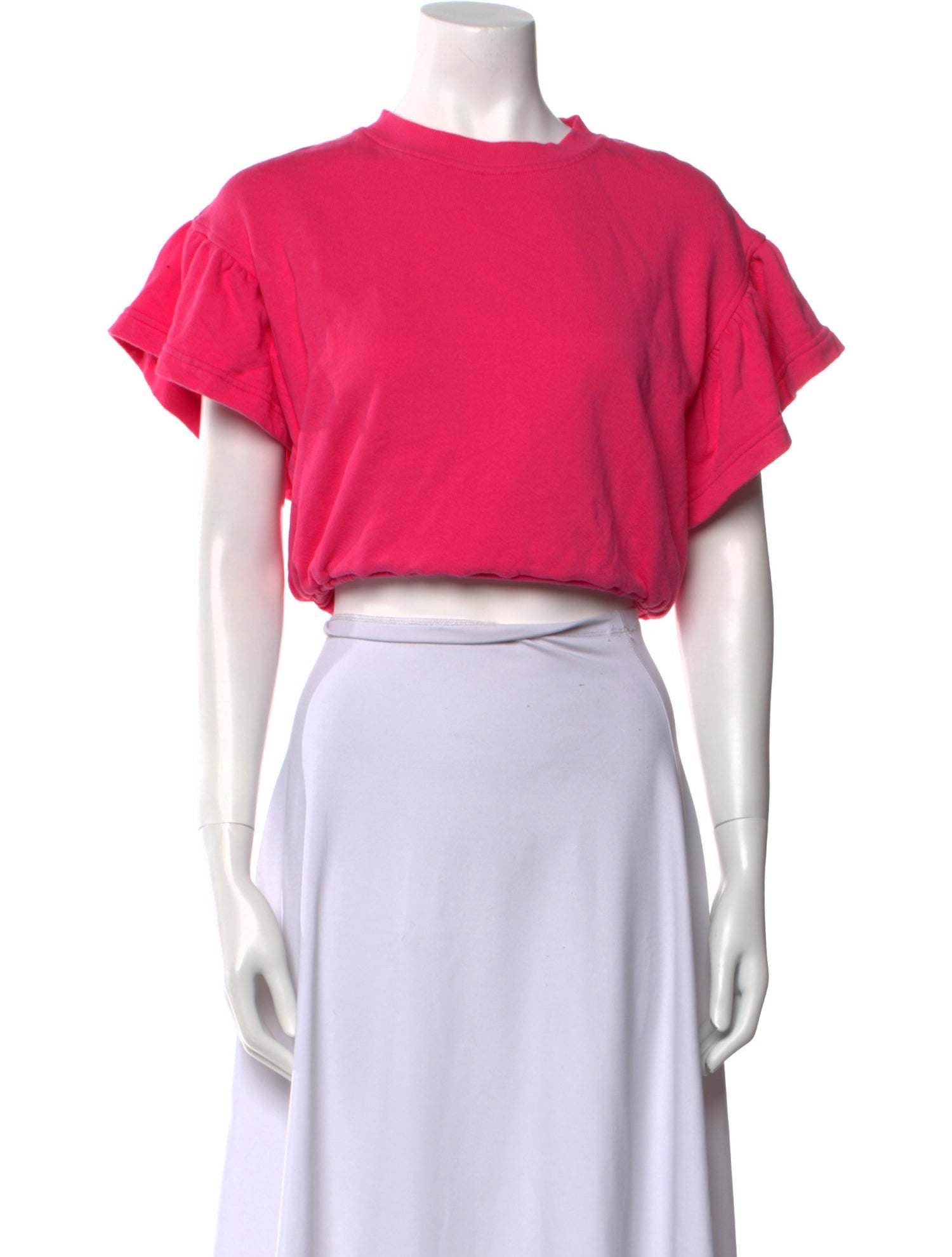 Alice + Olivia Crew Neck Short Sleeve Crop Top