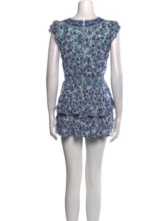 Alice + Olivia Floral Print V-Neck Romper