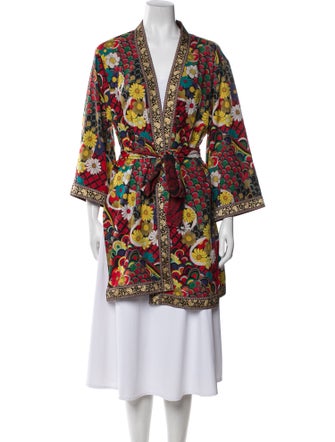 Alice + Olivia Printed Glitter Accents Robe