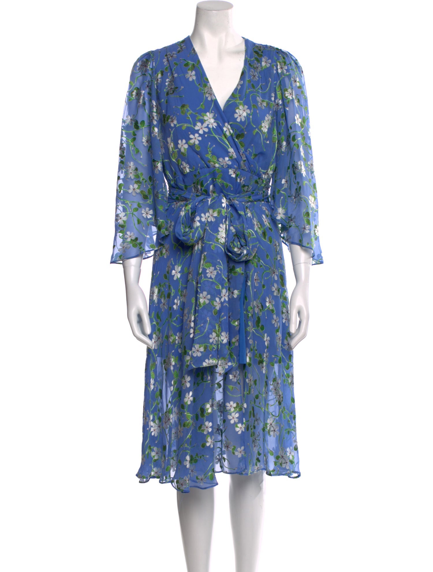 Alice + Olivia Floral Print Midi Length Dress