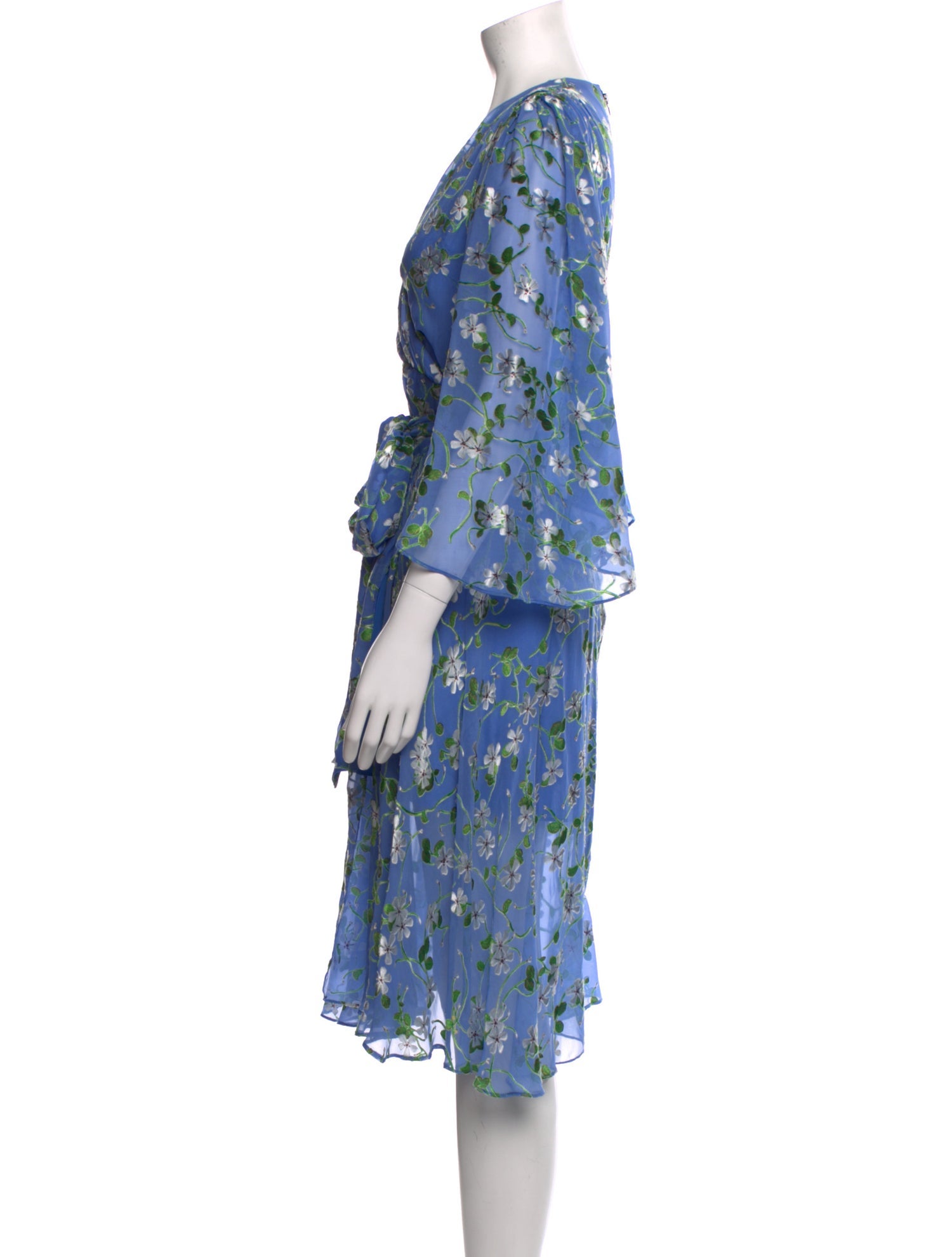 Alice + Olivia Floral Print Midi Length Dress