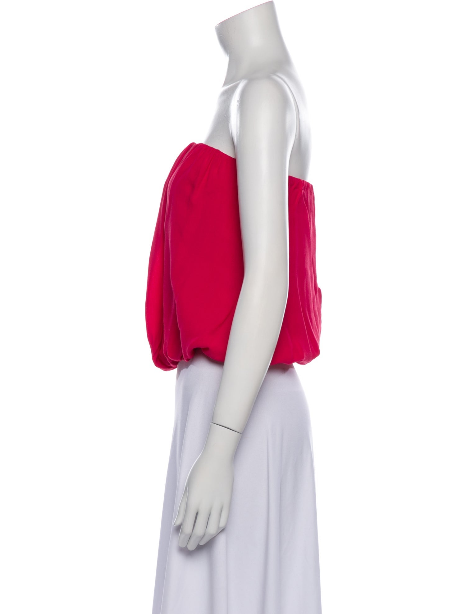 Alice + Olivia Silk Strapless Crop Top