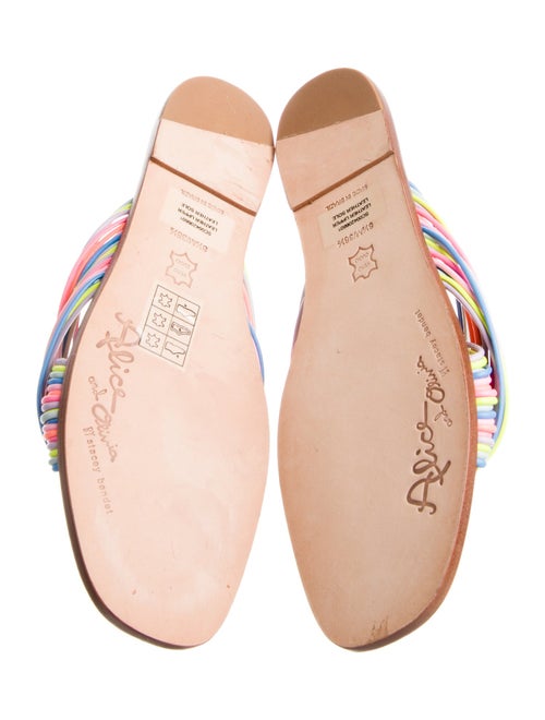 Alice + Olivia Leather Striped Slides