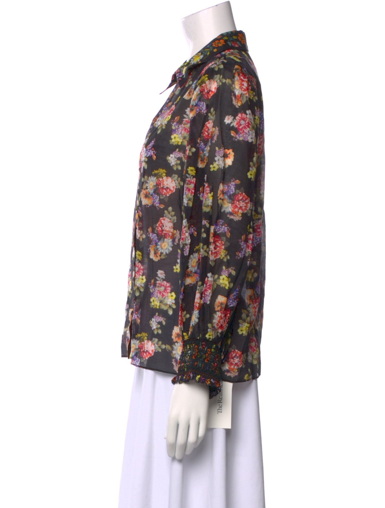 Alice + Olivia Floral Print V-Neck Blouse