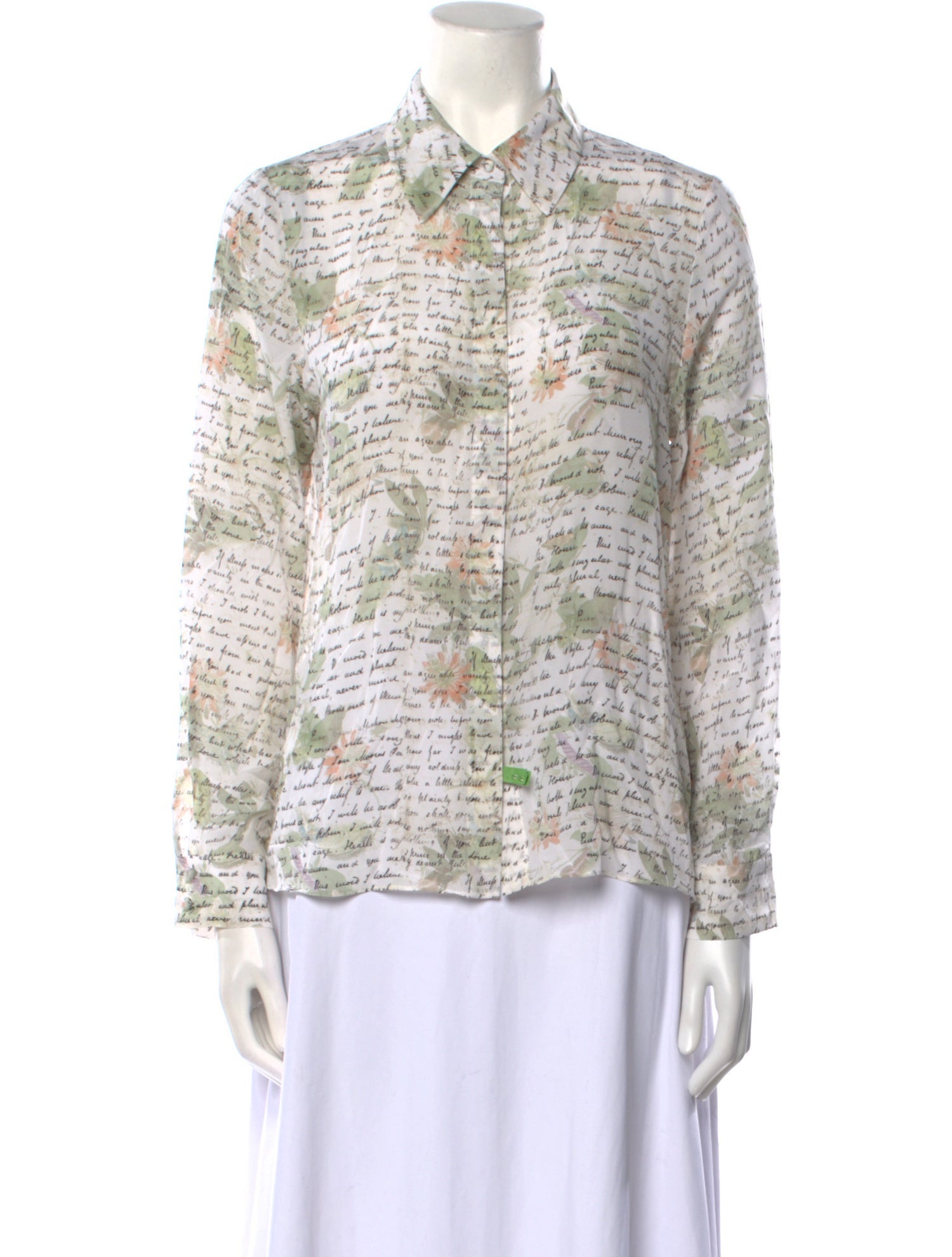 Alice + Olivia Silk Printed Button-Up Top