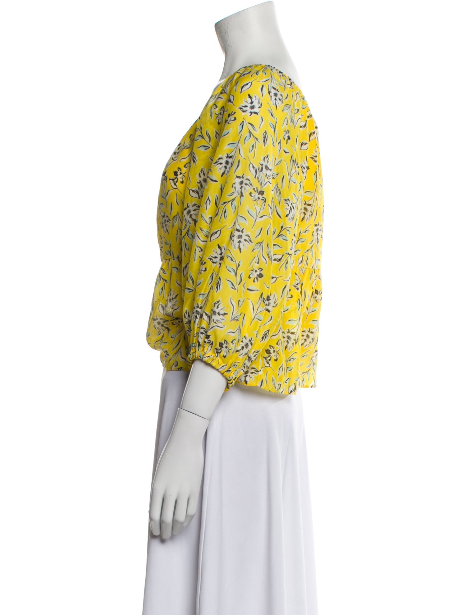 Alice + Olivia Floral Print Bateau Neckline Blouse