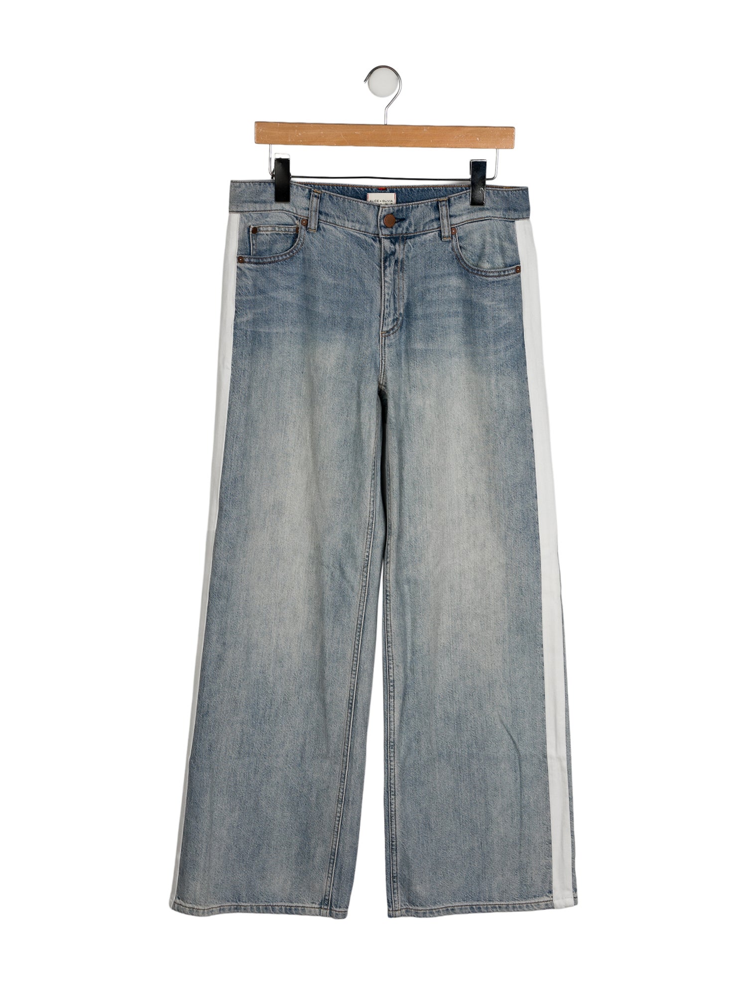 Alice + Olivia Mid-Rise Wide Leg Jeans