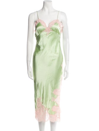 Alice + Olivia Lace Pattern Embroidered Accent Nightgown