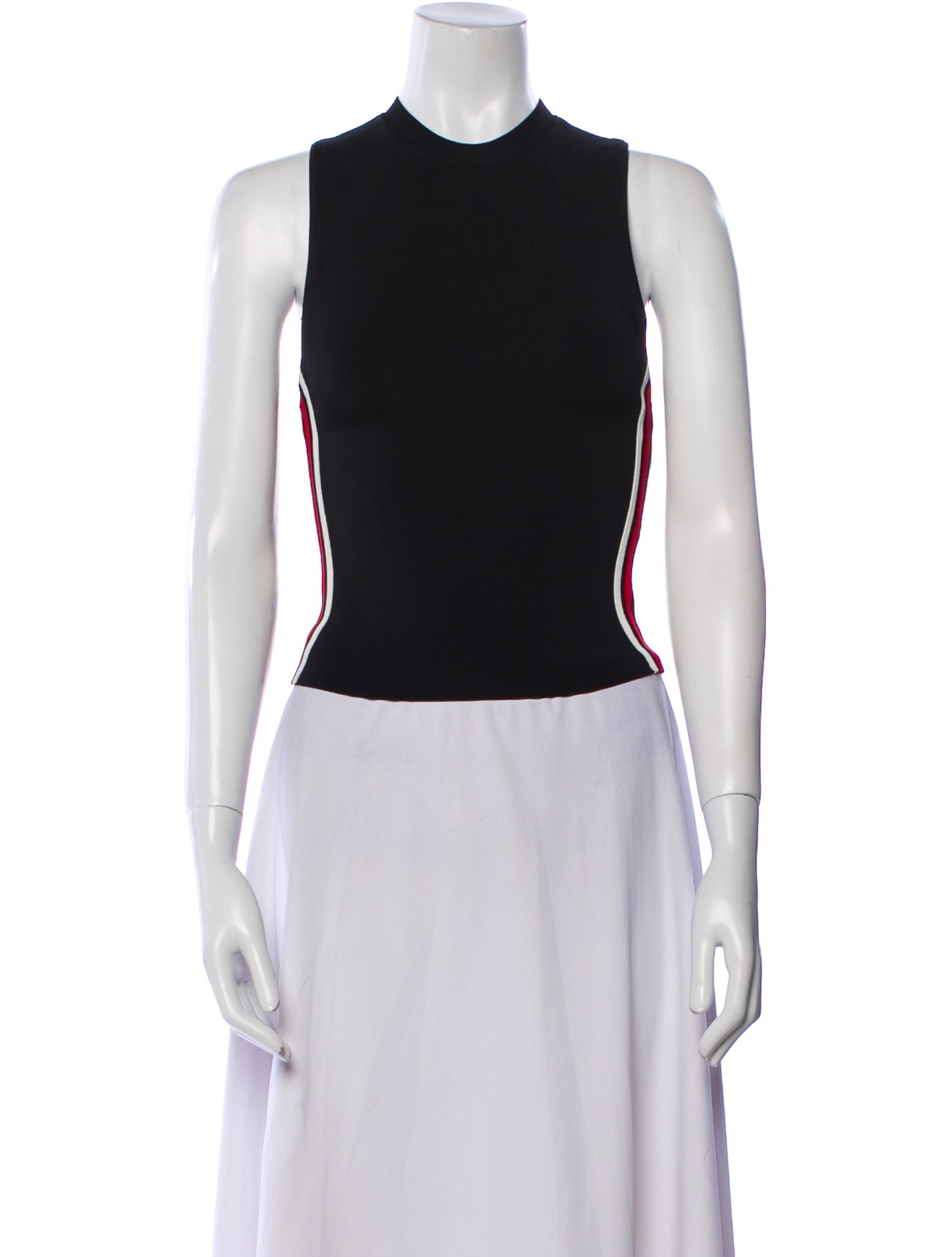 Alice + Olivia Crew Neck Sleeveless Crop Top