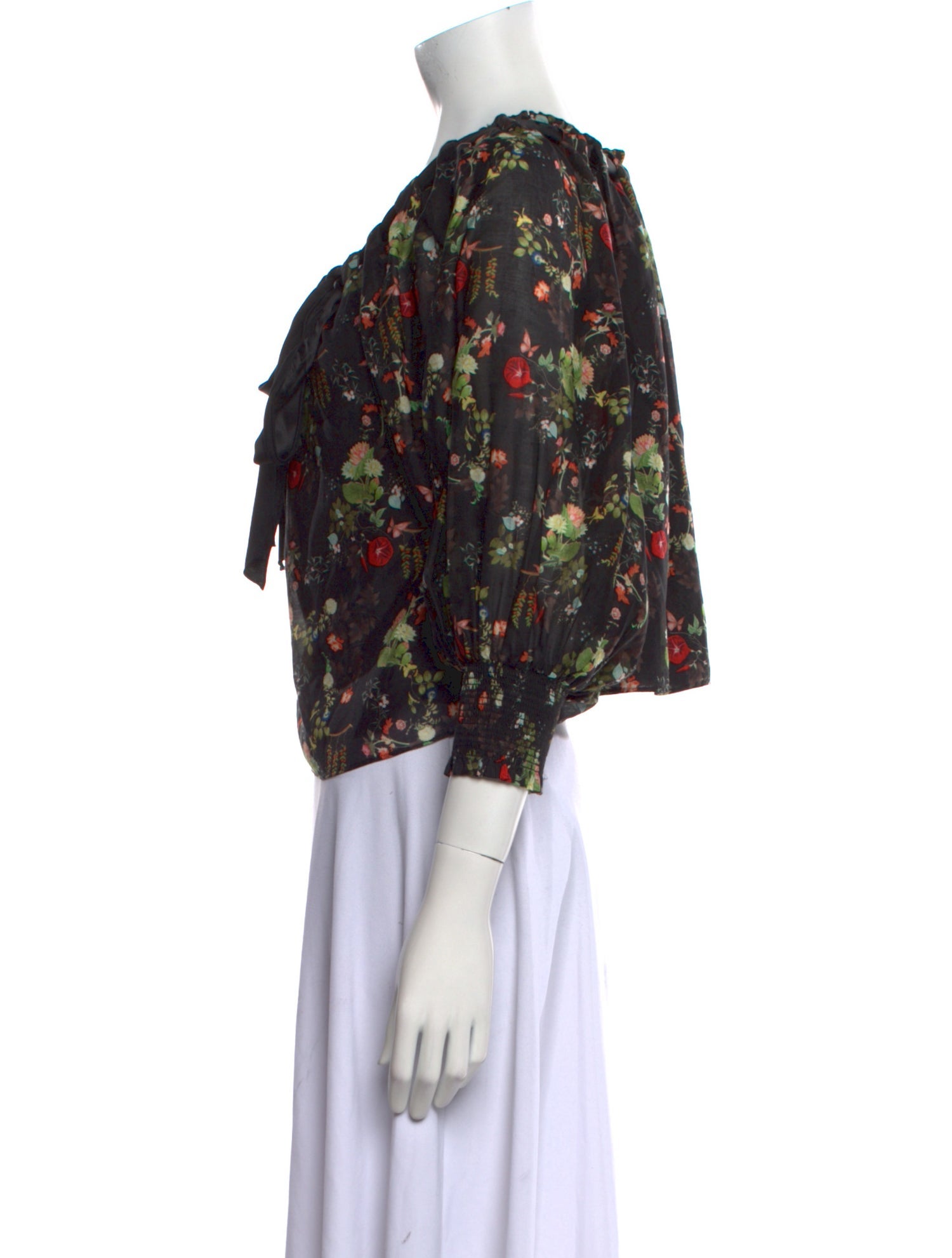 Alice + Olivia Floral Print V-Neck Blouse