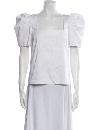 Alice + Olivia Square Neckline Short Sleeve Blouse