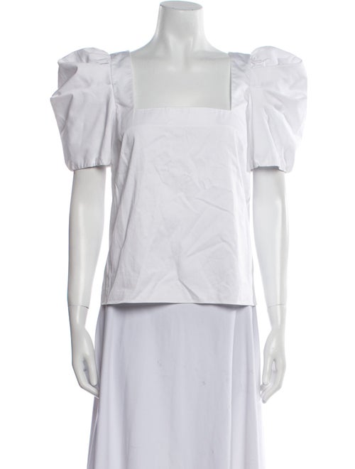 Alice + Olivia Square Neckline Short Sleeve Blouse