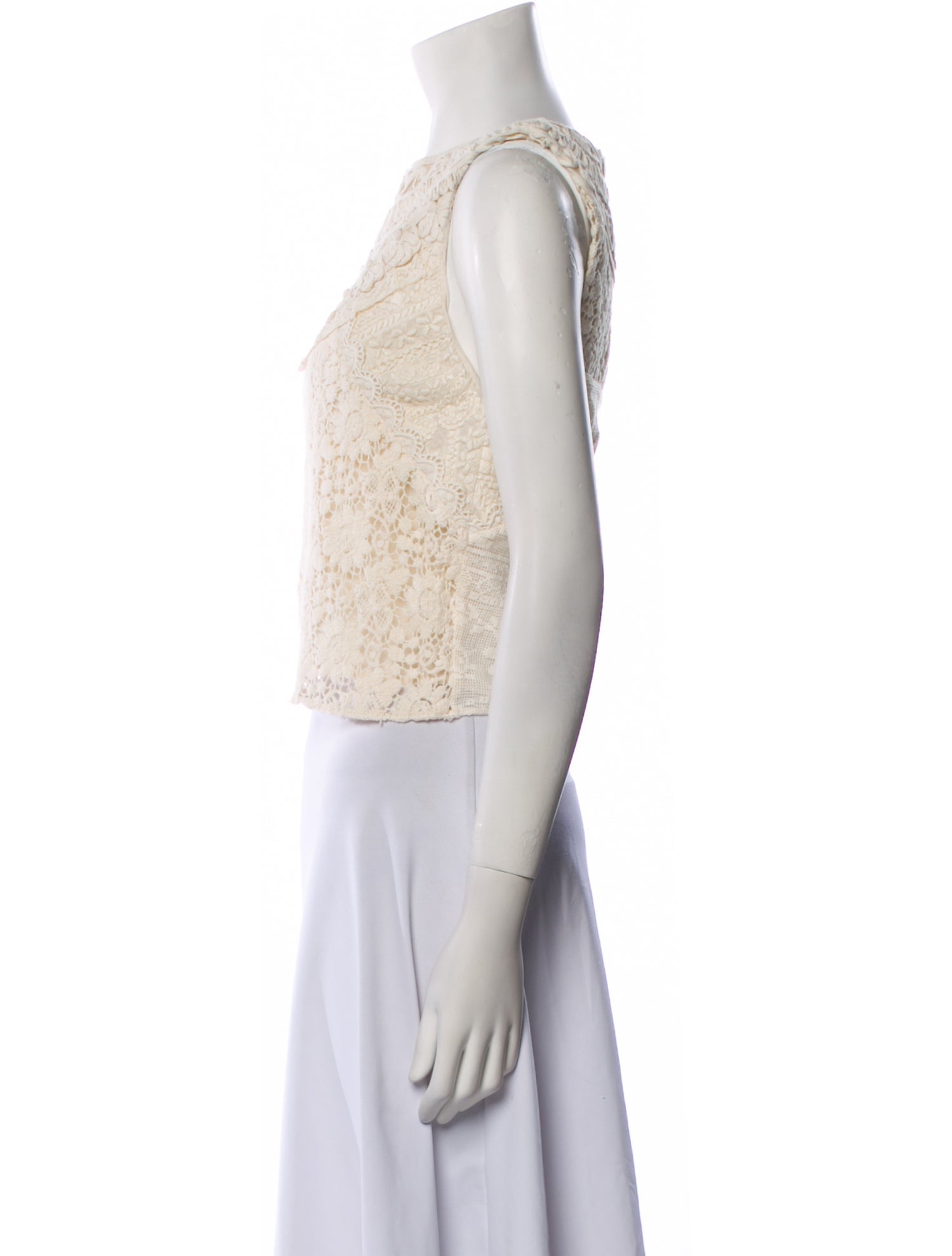 Alice + Olivia Bateau Neckline Sleeveless Crop Top