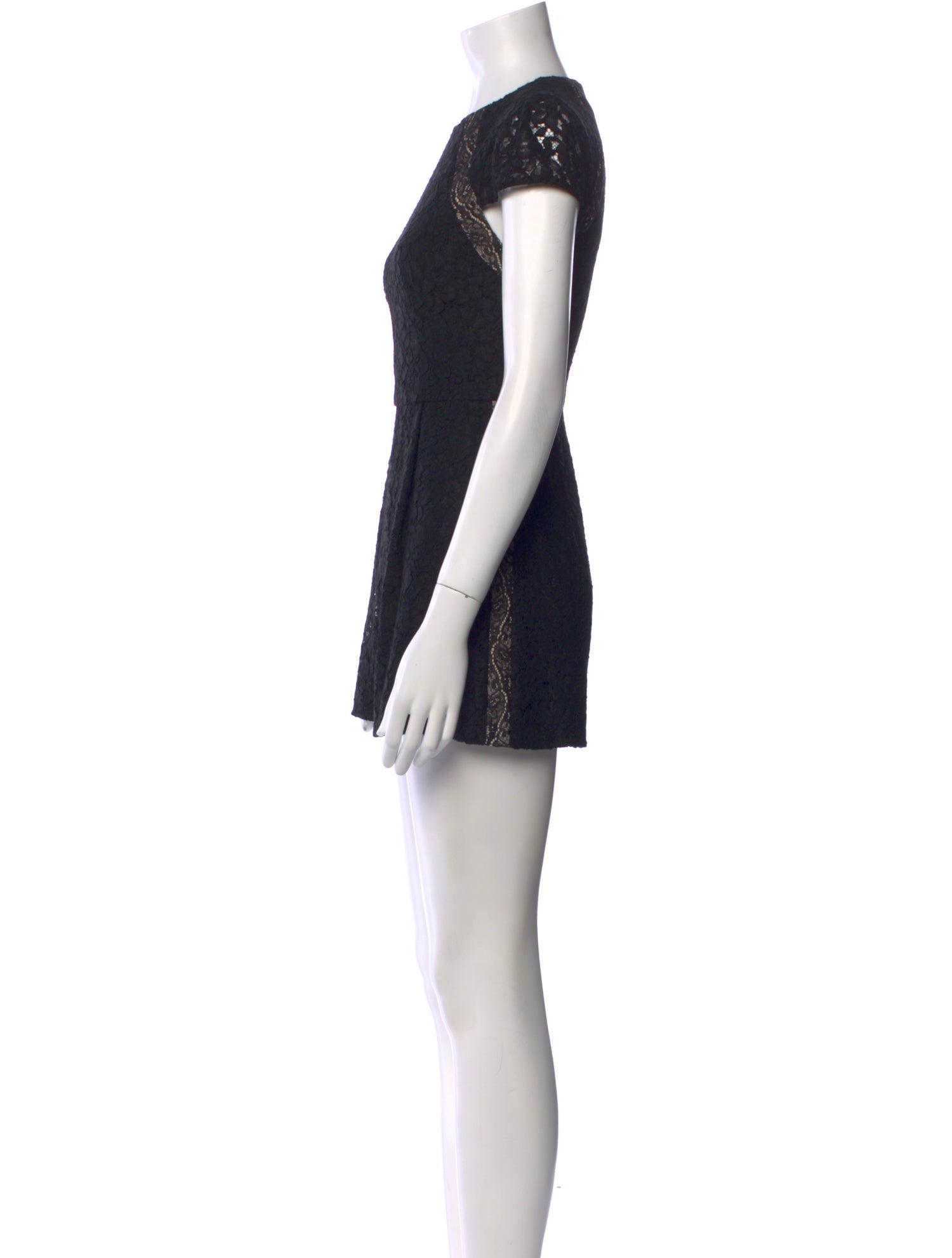 Alice + Olivia Lace Crew Neck Romper