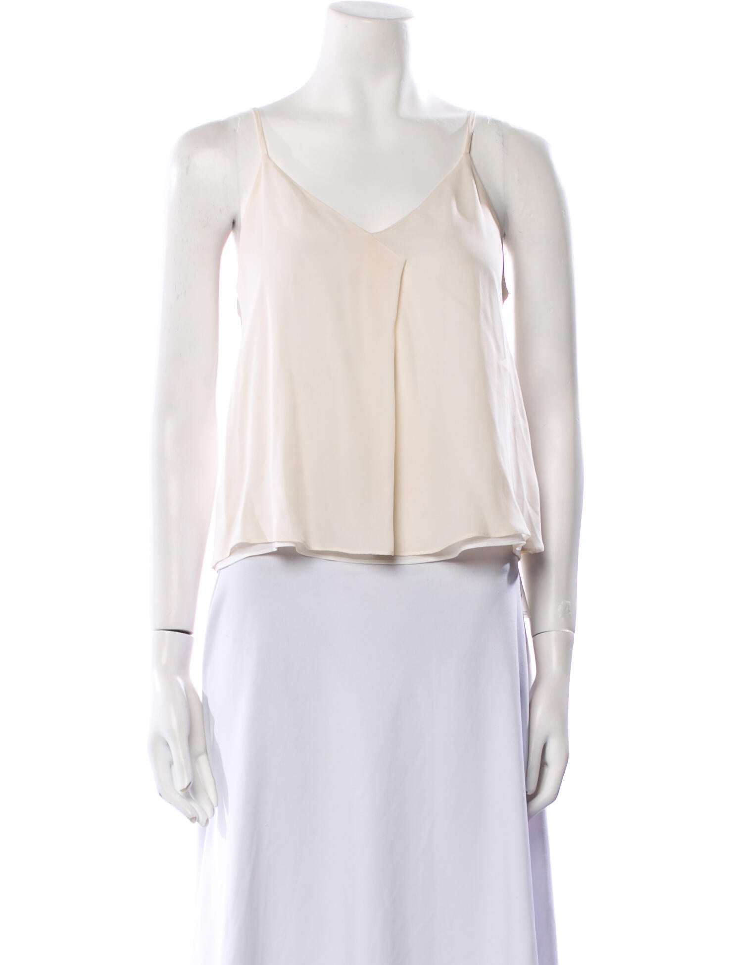 Alice + Olivia Silk V-Neck Crop Top
